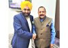 Dr Jitendra Singh with newly elected Chief Minister of Punjab, Bhagwant Mann at New Delhi on Thursday.