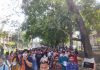 ABVP leading protest march against SAC & SCERT decision.