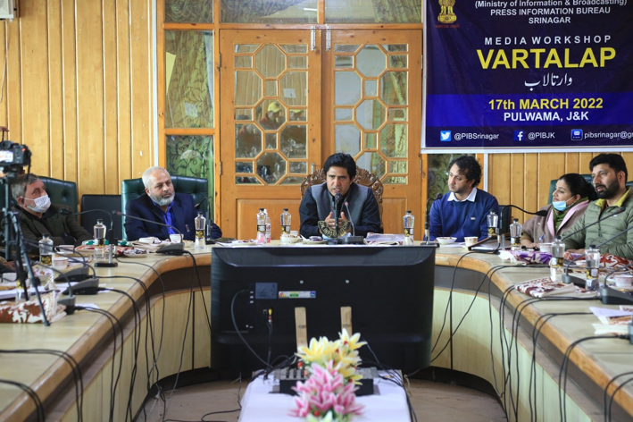 DC Pulwama Baseer ul Haq Choudhary and others during Media Workshop. DC Pulwama Baseer ul Haq Choudhary and others during Media Workshop.