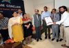Principal Secretary Industries, Ranjan Prakash Thakur giving award of best Restaurant (Katra) to MADHUBAN Managing Director, Sumit Partap Gupta at sixth HRANI Conclave held in Katra.