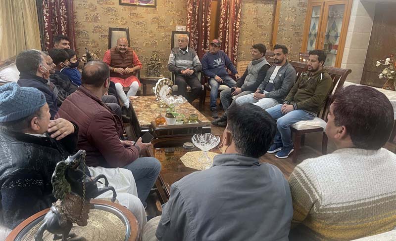 J&K BJP vice president Yudhvir Sethi in a meeting with party workers at Jammu. J&K BJP vice president Yudhvir Sethi in a meeting with party workers at Jammu.