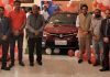 Dignitaries during unveiling of The Cool New Glanza at Jammu on Saturday.