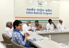 Congress General Secretary Priyanka Gandhi Vadra along with party general secretaries at the meeting of general secretaries and state-in-charge of party, at AICC in New Delhi on Saturday. (UNI)