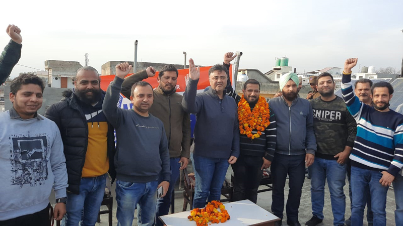 page8-1 Apni Party general secretary, Vikram Malhotra at a joining function in Jammu on Thursday.