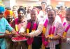 BJP leaders inaugurating Supper 99+ Multi brand store at Govind Nagar Jammu on Sunday.
