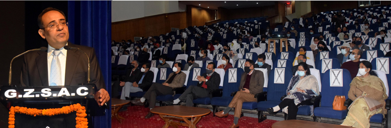 page8-3 Principal Secretary HED Rohit Kansal speaking at a function.