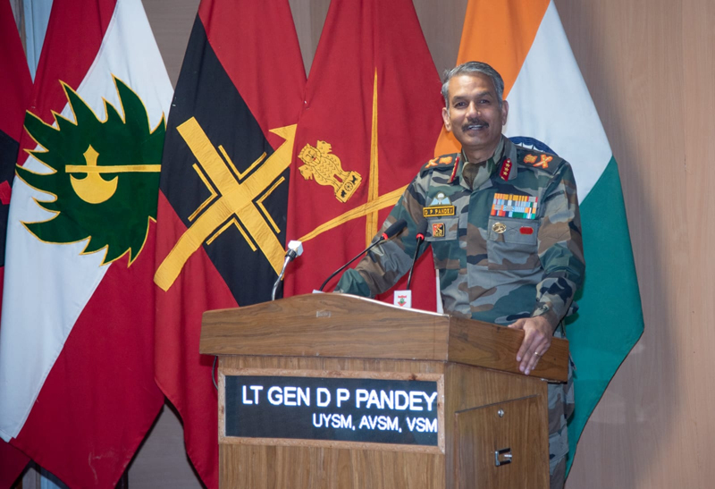 GOC 15 Corps Lt Gen Pandey addressing a seminar on ‘Kashmir At Historic Crossroads’ at BB Cantt. GOC 15 Corps Lt Gen Pandey addressing a seminar on ‘Kashmir At Historic Crossroads’ at BB Cantt.