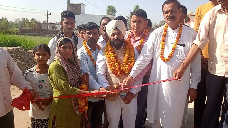 Sarpanch, Gurdeep Singh inaugurating developmental work in village Gandli. Sarpanch, Gurdeep Singh inaugurating developmental work in village Gandli.