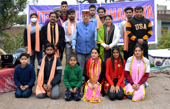Artists of BLSKS posing for a group photograph at Janipur on Friday. Artists of BLSKS posing for a group photograph at Janipur on Friday.