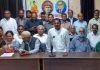 Leaders of JAC-RC during a press conference at Jammu on Thursday.