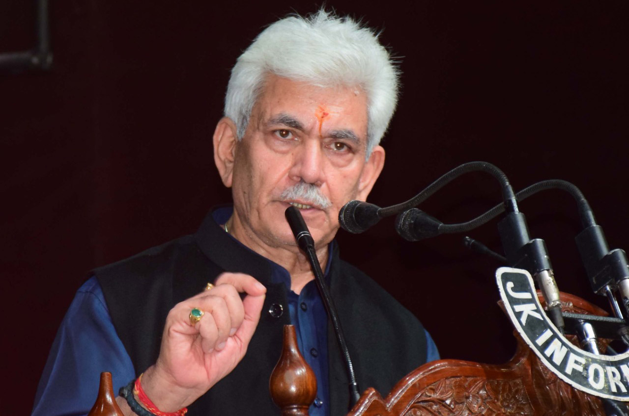Lt Governor Manoj Sinha during Press Conference at Jammu