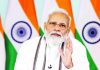 Prime Minister Narendra Modi chairing COVID-19 review meeting with Chief Ministers virtually in New Delhi on Wednesday. (UNI)