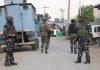 Troops at the site of encounter in Anantnag on Saturday. -Excelsior/Sajad Dar