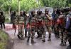 Security forces returning from the encounter site in Malwah area of Baramulla on Friday. - Excelsior/Aabid Nabi