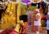 Lieutenant Governor Manoj Sinha praying at Mata Vaishno Devi Ji shrine on Sunday.