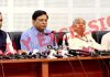 Secretary I&B Ministry Apurva Chandra during a press conference in Srinagar on Monday. —Excelsior/Shakeel