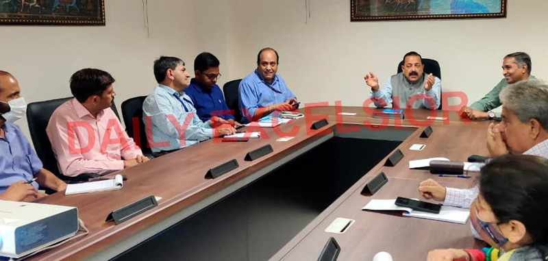 Union Minister Dr Jitendra Singh reviewing the preparation of Technology stalls being put up in the Exhibition at the venue of Prime Minister Narendra Modi's rally at Palli, Samba on Friday. Union Minister Dr Jitendra Singh reviewing the preparation of Technology stalls being put up in the Exhibition at the venue of Prime Minister Narendra Modi's rally at Palli, Samba on Friday.