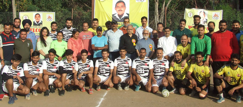 Winning team of Handball posing with guests at SD Sabha High School ground at old Rehari, Jammu. Winning team of Handball posing with guests at SD Sabha High School ground at old Rehari, Jammu.