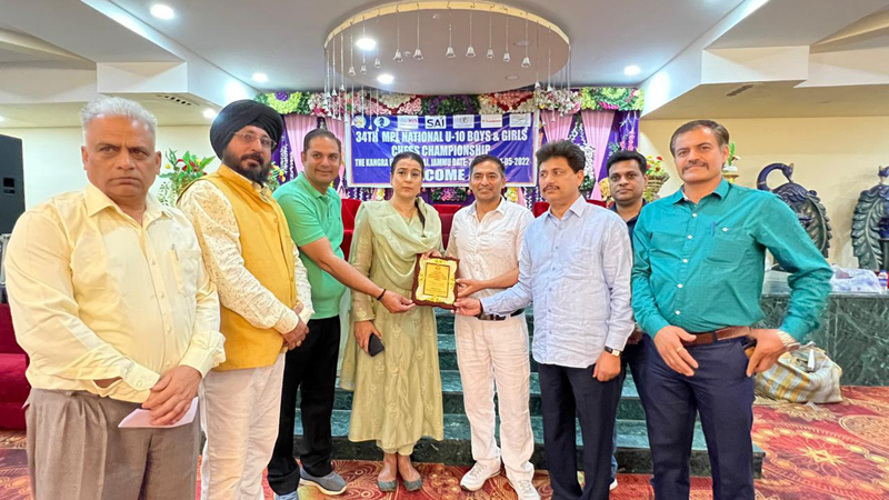 Secretary J&K Sports Council Nuzhat Gul and members of AJKCA during inauguration of 34th MPL National U-10 Chess Championship. Secretary J&K Sports Council Nuzhat Gul and members of AJKCA during inauguration of 34th MPL National U-10 Chess Championship.