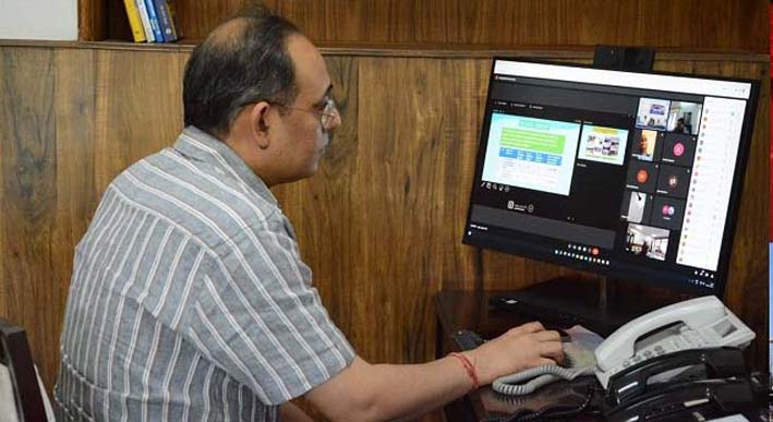 Principal Secretary HED, Rohit Kansal e-inaugurating additional block of GDC Marh on Monday. Principal Secretary HED, Rohit Kansal e-inaugurating additional block of GDC Marh on Monday.