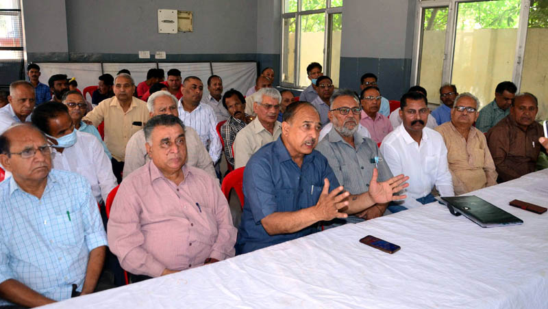 Members of JAC SC/ST/OBCs during a press conference at Jammu on Friday. Members of JAC SC/ST/OBCs during a press conference at Jammu on Friday.