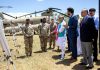 Defence Minister Rajnath Singh with Defence Secretary Ajay Kumar and Commanding General, US Army Pacific General Charles Flynn visiting United States Army Pacific in Hawaii on Thursday. (UNI)
