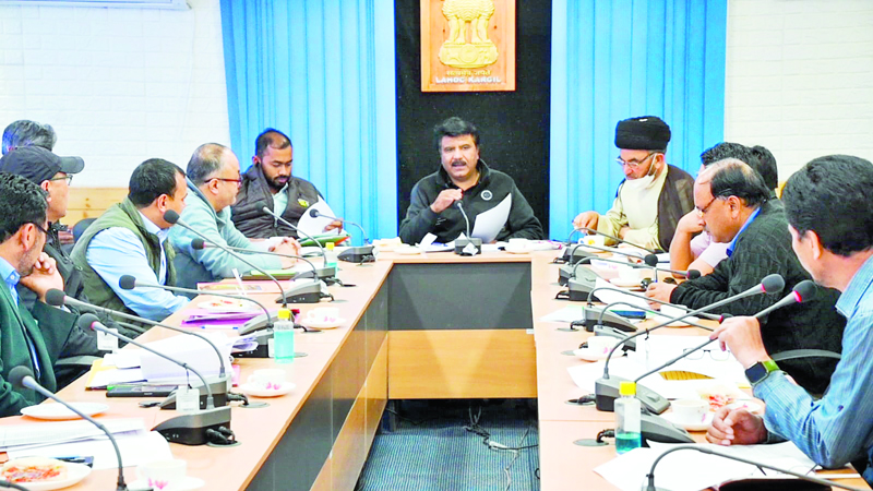 CEC Kargil Feroz Ahmad Khan chairing a meeting. CEC Kargil Feroz Ahmad Khan chairing a meeting.