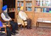 Lt Governor Manoj Sinha during a meeting with the delegation of APSCC at Srinagar.
