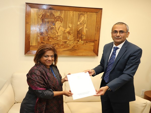 Deputy Permanent Representative to the United Nations, R Ravindra handed over a cheque