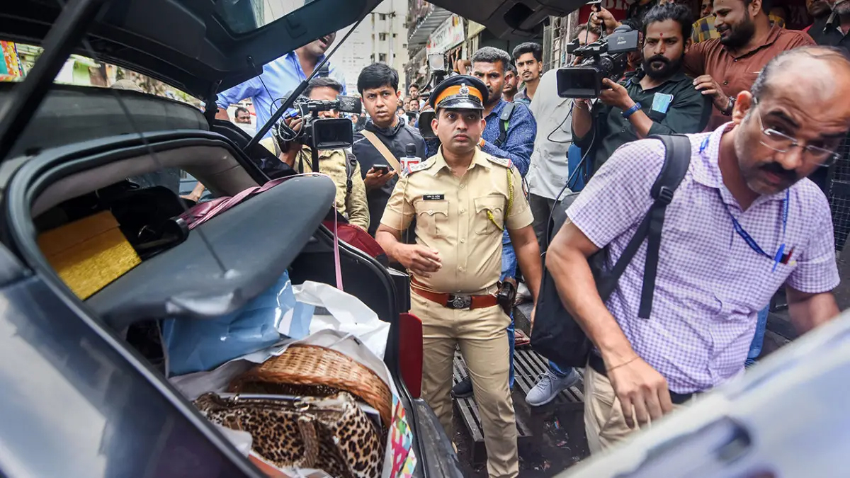 Gangster Dawood Ibrahim's associate Salim Fruit being detianed by the National Investigation Agency (NIA) after conducting a raid, in Mumbai