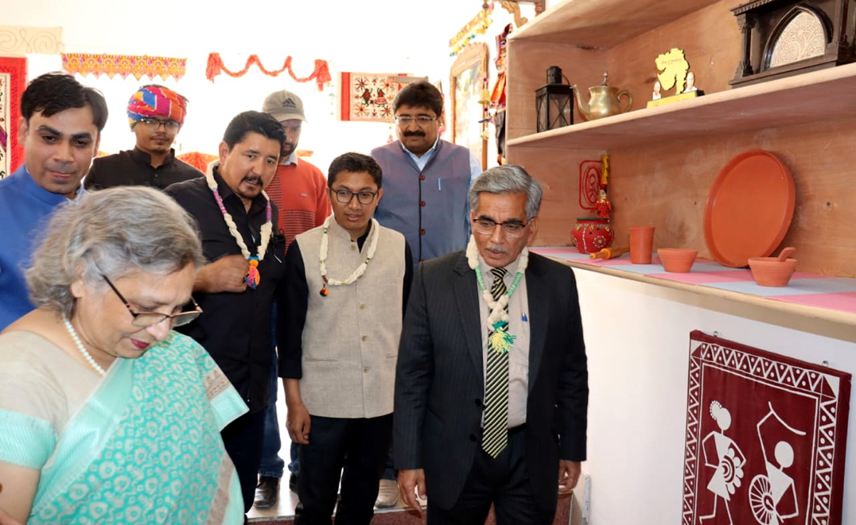 CEC LAHDC Leh Tashi Gyalson, MP Ladakh Jamyang Tsering Namgyal and others at Gujarat House in Taru Campus, University of Ladakh. -Excelsior/Morup Stanzin CEC LAHDC Leh Tashi Gyalson, MP Ladakh Jamyang Tsering Namgyal and others at Gujarat House in Taru Campus, University of Ladakh. -Excelsior/Morup Stanzin