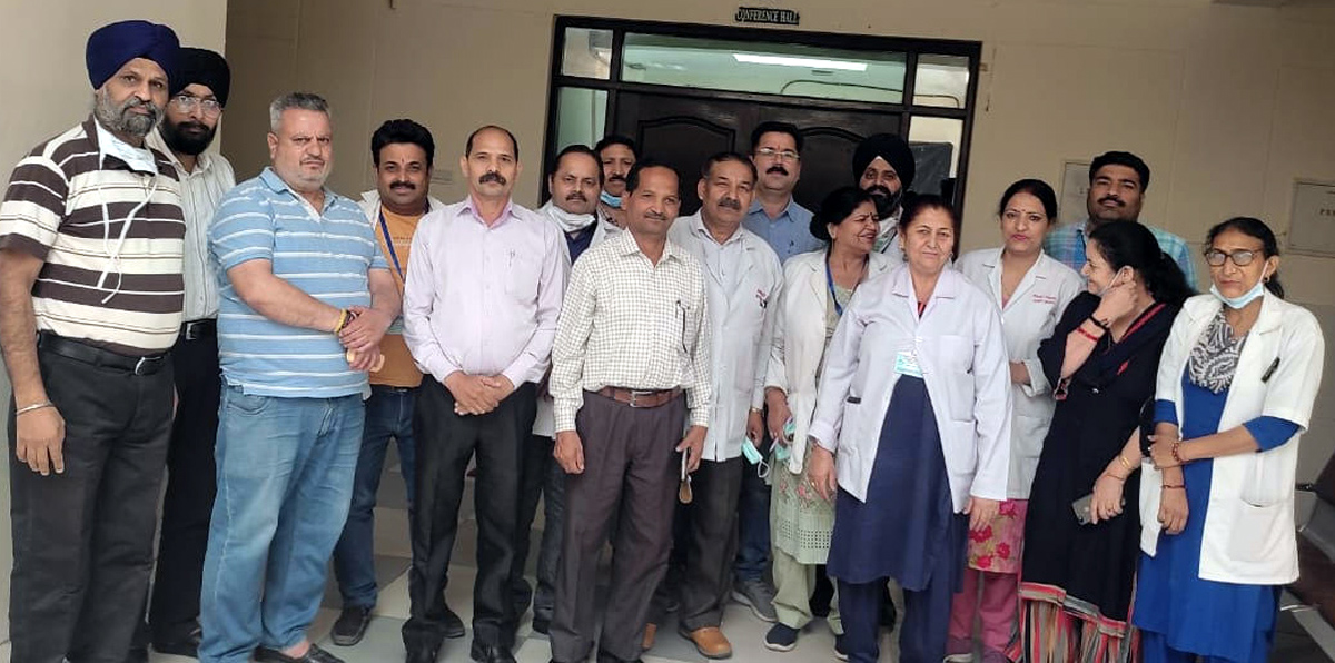 JKMEF members during a meeting at Gandhi Nagar Hospital, Jammu.