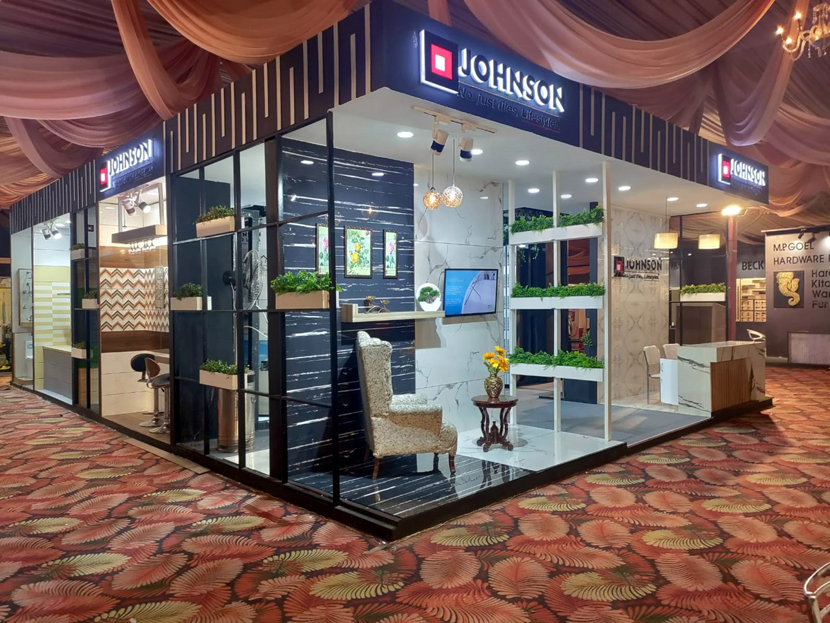 Building material company Johnson showcasing its products at Build and Design Expo in Hotel Hari Niwas, Jammu.