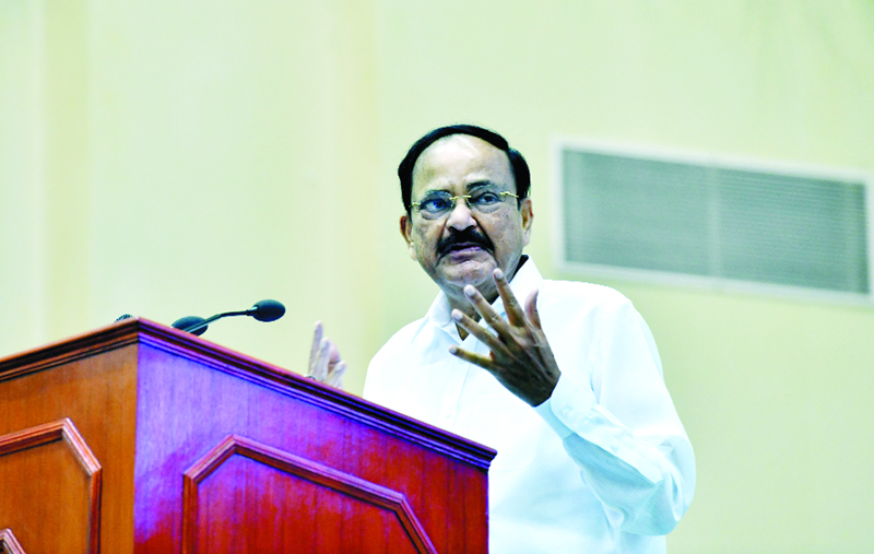 Vice President M Venkaiah Naidu addressing at the release of book 'Modi@20 : Dreams meet Delivery' in New Delhi on Wednesday. (UNI) Vice President M Venkaiah Naidu addressing at the release of book 'Modi@20 : Dreams meet Delivery' in New Delhi on Wednesday. (UNI)