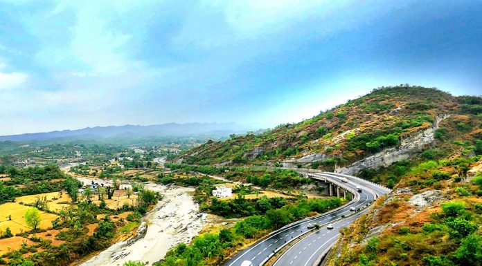 Panoramic view of Jammu-Srinagar highway after rain showers in Jammu. -Excelsior/Rakesh