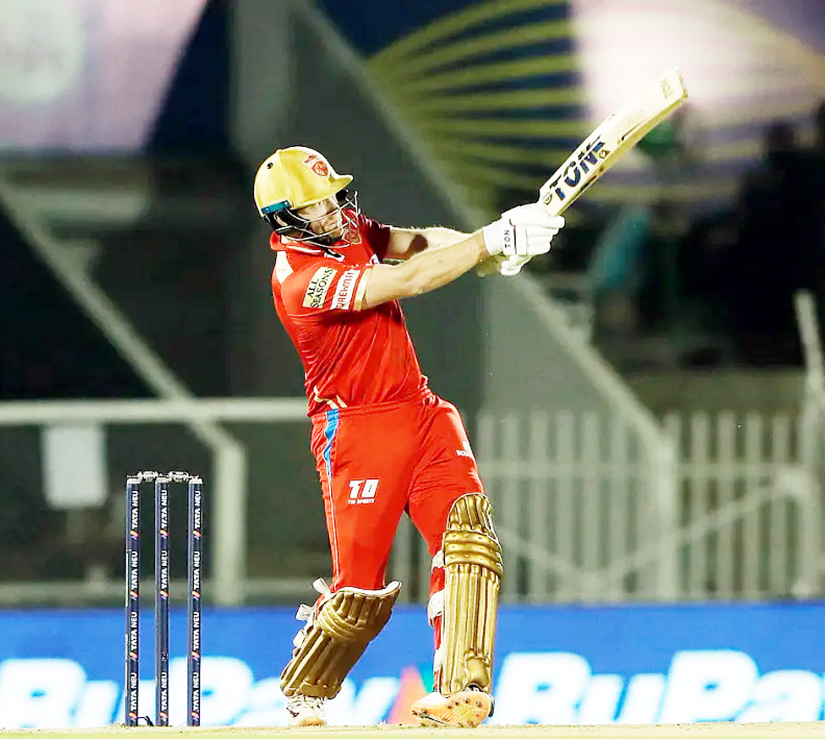 Jonny Bairstow playing a shot against RCB during a match at Mumbai.