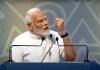 Prime Minister Narendra Modi addressing at the inauguration of 'Bharat Drone Mahotsav' at Pragati Maidan in New Delhi on Friday. (UNI)