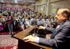 Union Minister Dr Jitendra Singh addressing International Conference on Coronavirus at SKUAST-K in Srinagar on Tuesday. -Excelsior/Shakeel