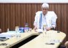 Lieutenant Governor Manoj Sinha chairing the AC meeting in Jammu on Monday.