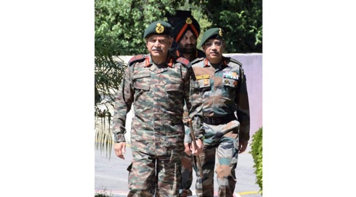 Northern Command chief Lt Gen Upendra Dwivedi during visit to LoC on Wednesday.