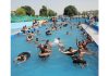 People enjoying in pool on a hot summer day on the outskirts of Jammu. -Excelsior/Rakesh
