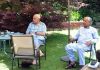 PAGD leaders during a meeting in Srinagar on Saturday. -Excelsior/Shakeel