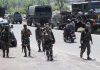 Security personnel advancing to the encounter site at Sirchan Top in Pahalgam on Friday.(UNI)