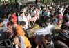 Crowd gathered at Bantalab crematorium to perform last rites of Rahul Bhat martyred by militants. — Excelsior/Rakesh