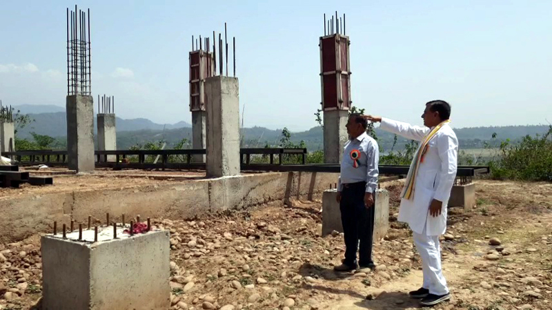 DDC Chairman Col Mahan Singh inspecting construction work of Water Sports Academy. -Excelsior/Pardeep DDC Chairman Col Mahan Singh inspecting construction work of Water Sports Academy. -Excelsior/Pardeep