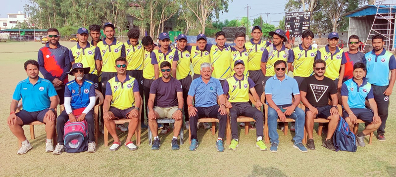 Teams posing alongwith JKCA Member, Selectors and other officials at GGM Science College Hostel Ground in Jammu. Teams posing alongwith JKCA Member, Selectors and other officials at GGM Science College Hostel Ground in Jammu.