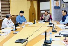 Union Minister Dr Jitendra Singh chairing the fourth joint meeting of all the Science Ministries and Departments, at Science Centre, New Delhi on Wednesday.