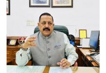 Union Minister Dr Jitendra Singh briefing the media about the new Family Pension reforms introduced recently, at New Delhi on Monday.