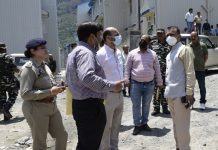 Principal Secretary to LG Nitishwar Kumar during visit to Ramban on Wednesday.