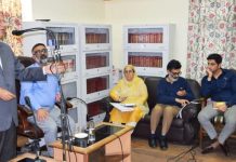 Advocate General D C Raina addressing the Law Officers and Govt Counsels in Srinagar.